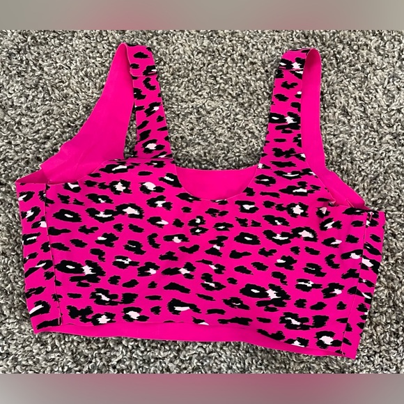 Rare No Boundaries Pink Cheetah Leopard Animal Print Sports Bra Size Medium - Picture 5 of 9